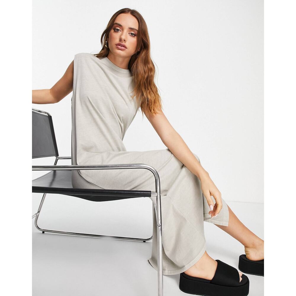 & Other Stories Cotton Tank Midi Dress in Beige‎ Size Small